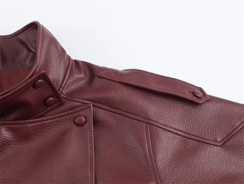 Damen Lederjacke – Casual Herbst-/Winterjacke mit Reißverschluss – Bild 13