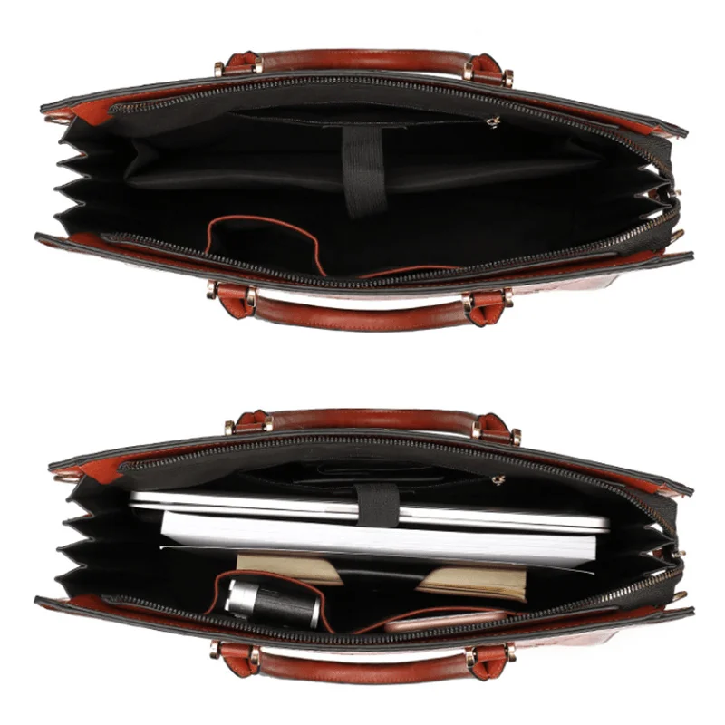 Damen Lederhandtasche im Vintage-Stil – Groß & Elegant – Bild 4