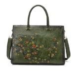 Damen Lederhandtasche im Vintage-Stil – Groß & Elegant