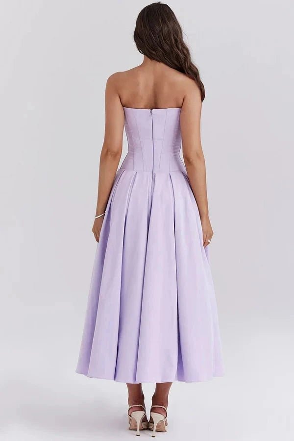 Damen Kleid Laarni Sculpted Oberteil Voluminöser Rock Elegant – Bild 19