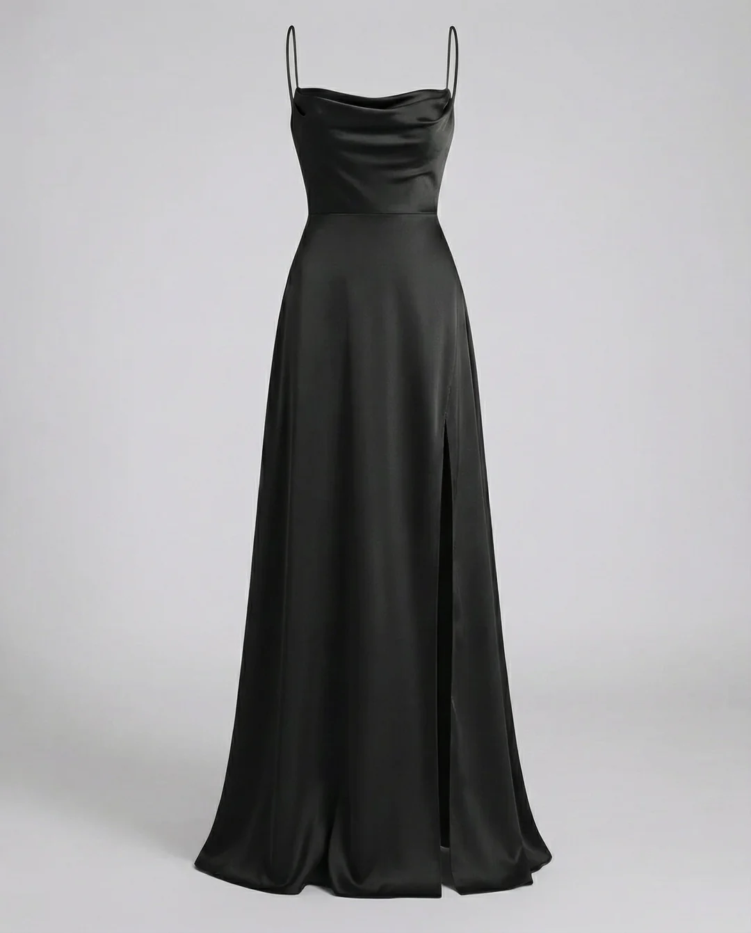 Seiden Maxikleid Damen Elegant Lang Fließend Festlich Abend Kleid – Bild 11