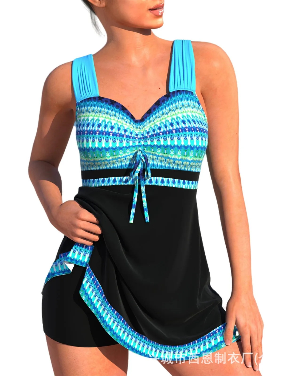 Damen Badeanzug Bikini Set Rückenfrei Schnell Trocknend Rock Sommer – Bild 5