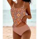 Damen Bikini Set Blumen Retro Zweiteiler Badeanzug Strand Urlaub