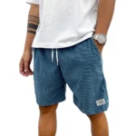 Männer Sommer Shorts Cord Stoff Locker Freizeit Strand Sportlich