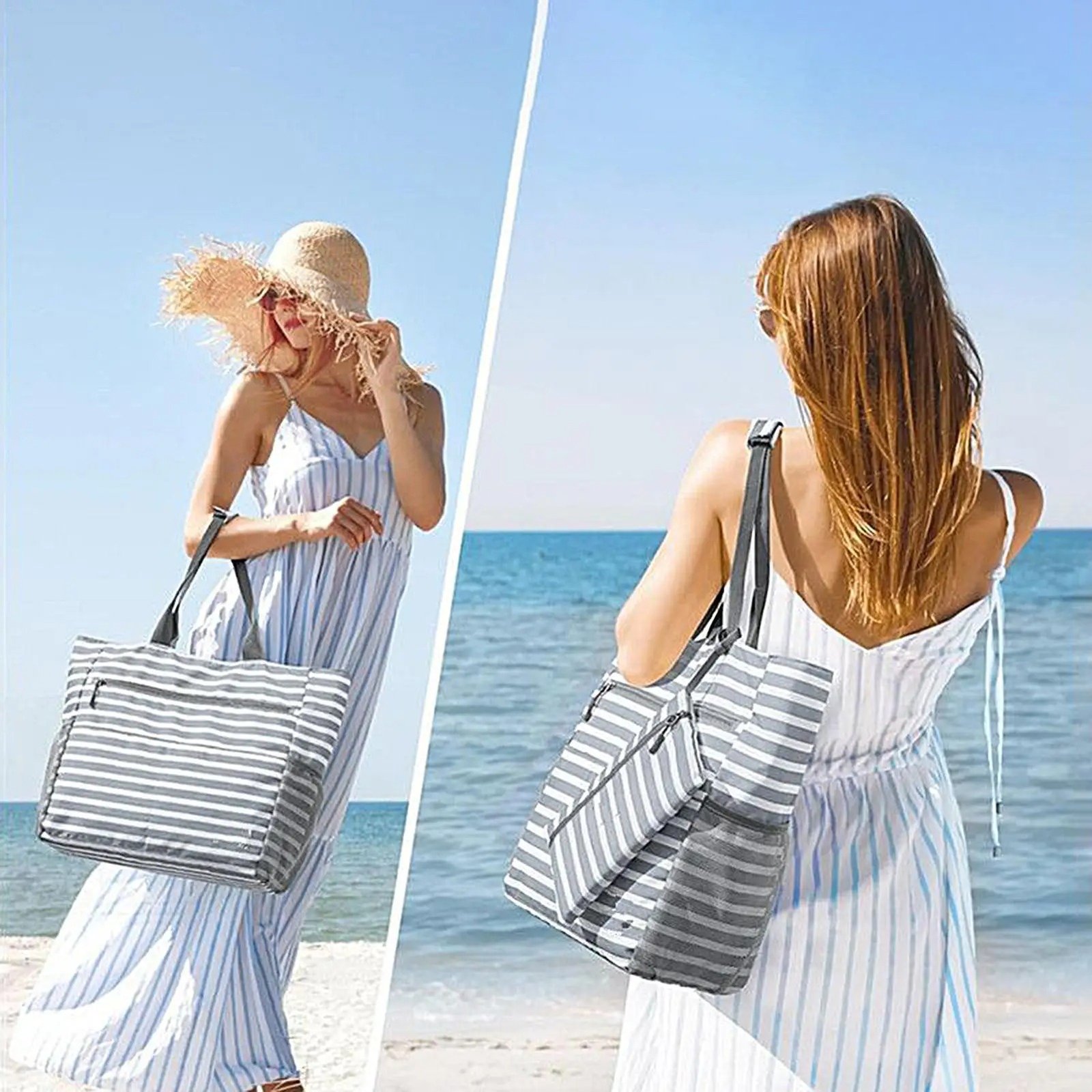 Wasserdichte Strandtasche Faltbar XXL für Urlaub & Familie – Bild 3