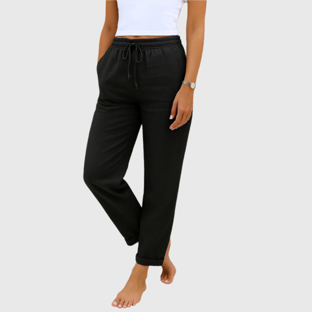 Damen Stretchhose mit Elastikbund – Tapered Fit für Alltag – Bild 2