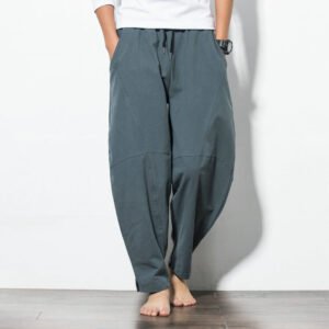 Herren Freizeithose Baumwolle Kordelzug Tapered Fit
