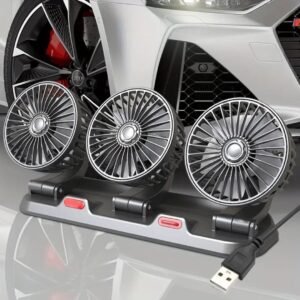 USB Klappventilator 3 Köpfe für Auto & Tisch
