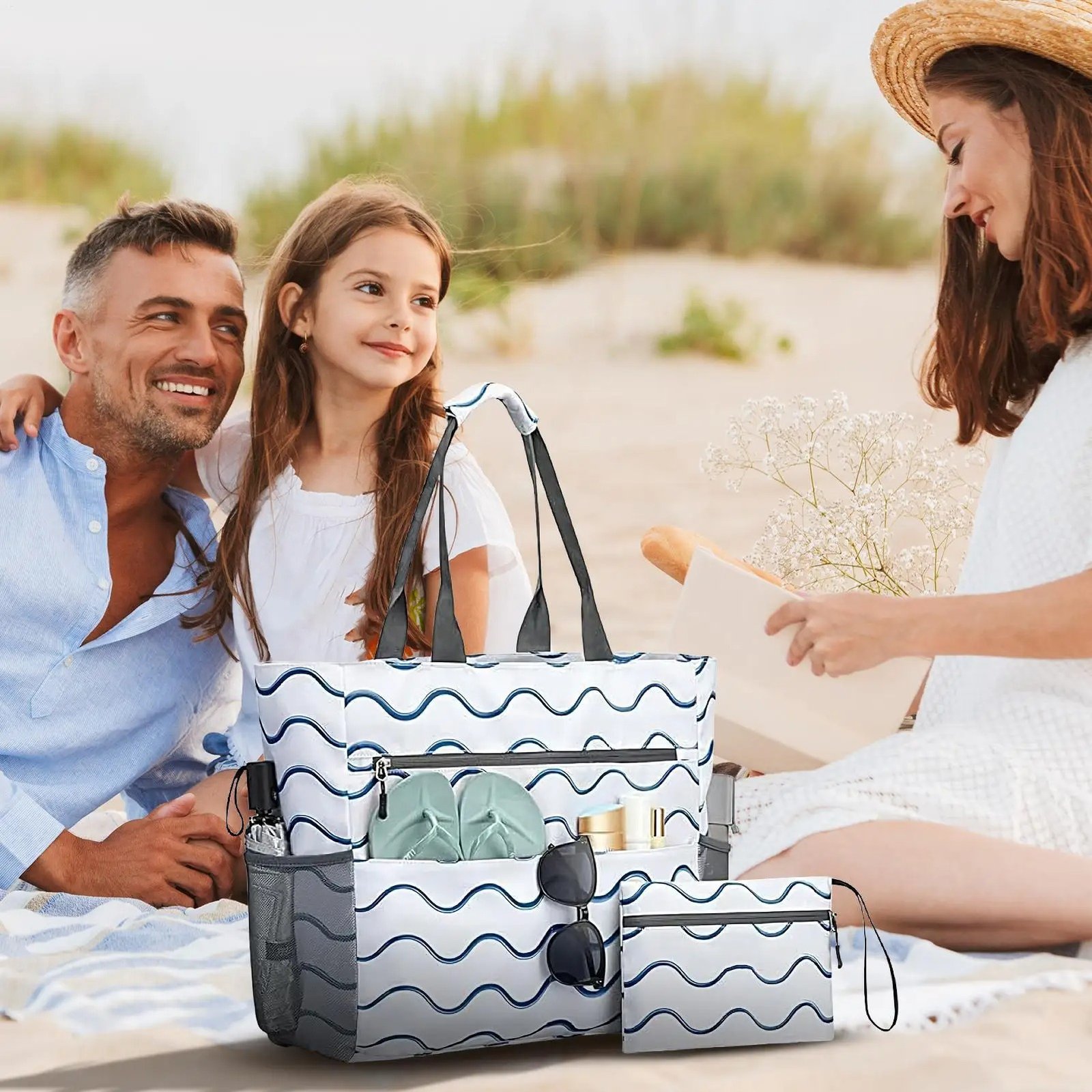 Wasserdichte Strandtasche Faltbar XXL für Urlaub & Familie – Bild 6
