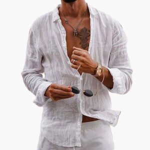 Männer Langarmhemd Klassischer Kragen Elegant Casual Vielseitig