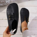 Damen Wildleder-Loafer mit Zierknopf