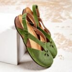 Orthopädische Damenschuhe Sommer Leder Klettverschluss