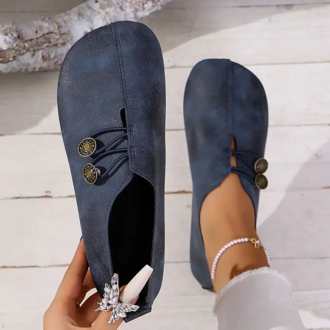 Damen Wildleder-Loafer mit Zierknopf – Bild 4