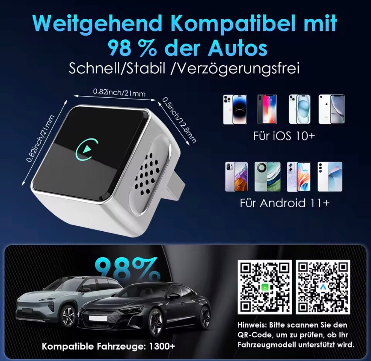 Funk-Adapter für Auto | Kabellose Smartphone-Integration CarPlay AA – Bild 5