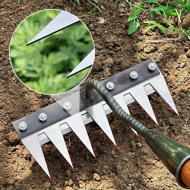 Rasenrechen Verstellbar Austauschbare Köpfe Garten Werkzeug – Bild 5