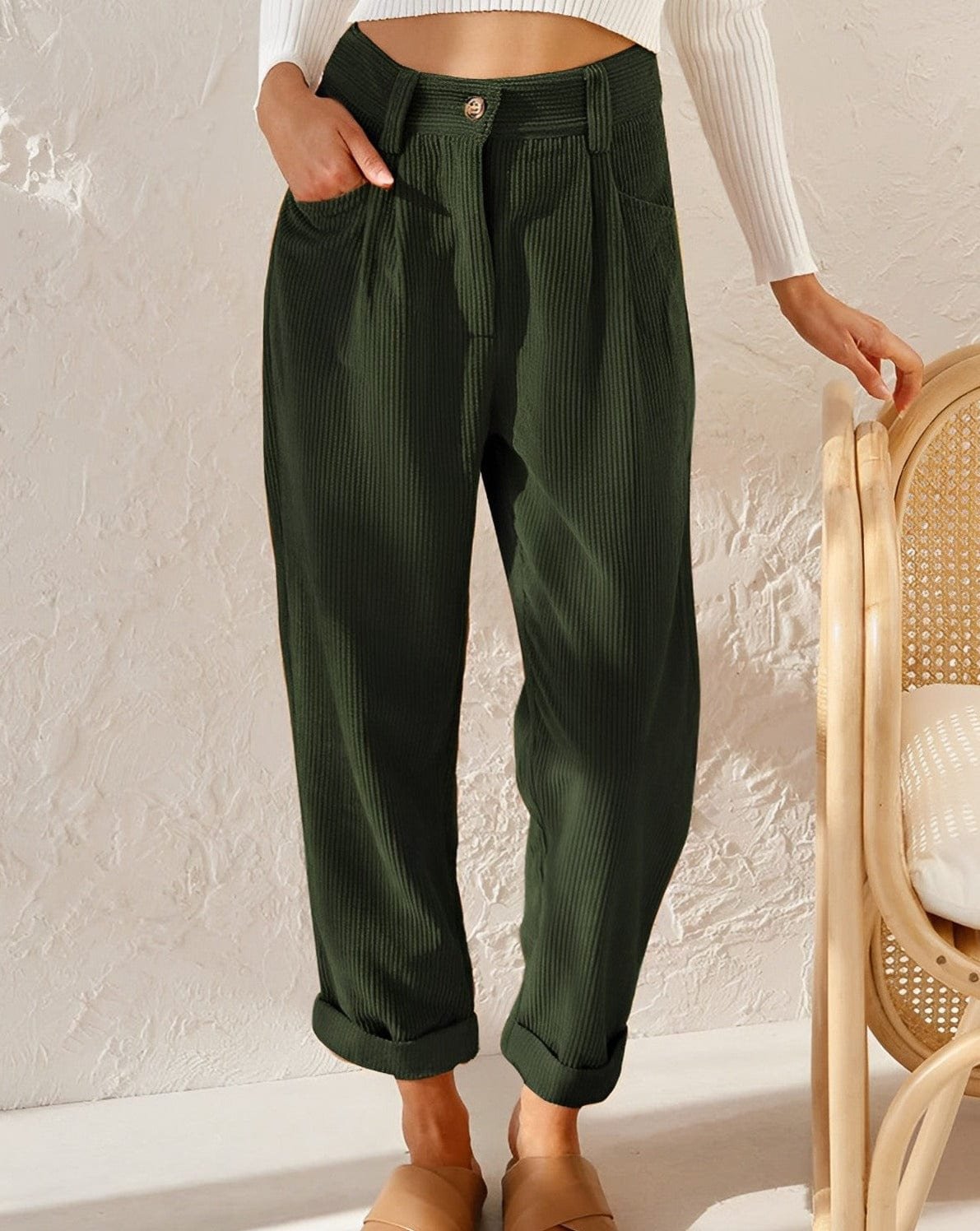 Damen Cordhose Klassischer Schnitt Vielseitig Alltag – Bild 7