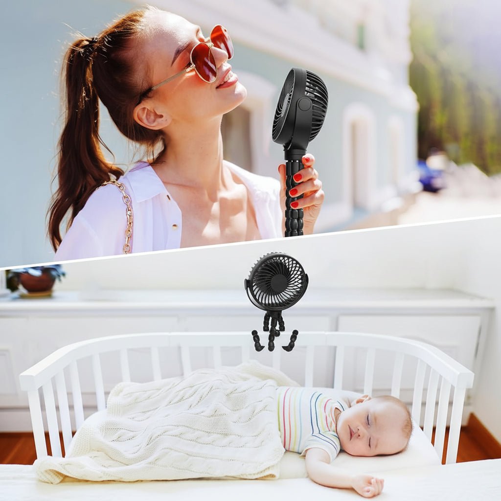 Tragbarer Ventilator für Kinderwagen & Autositz | Leise & Flexibel – Bild 4