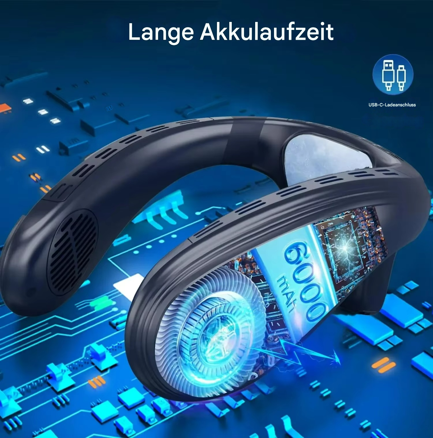 Nackenlüfter mit Halbleiterkühlung | USB-C Ladung | Für Sport & Reise – Bild 4