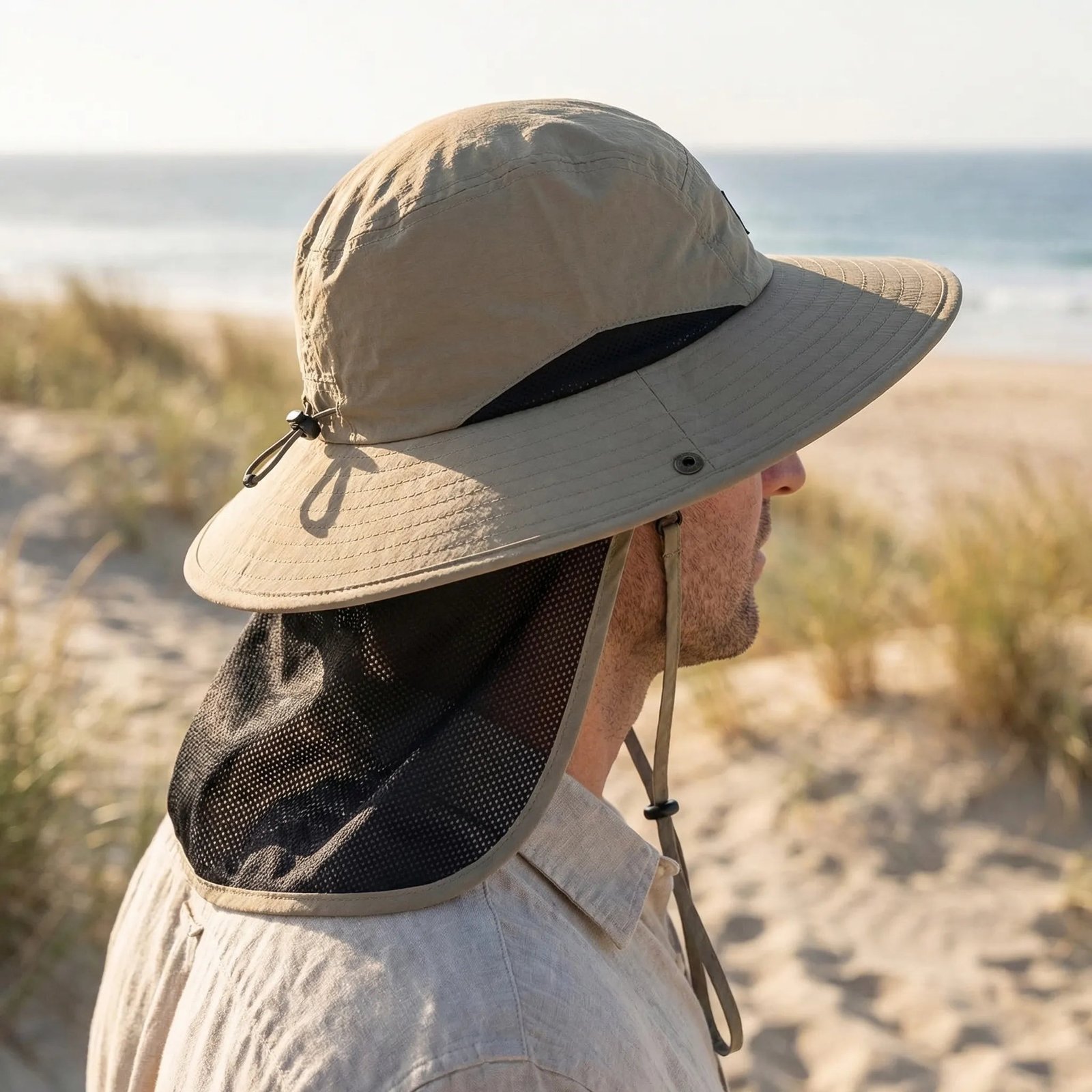 Sonnenhut mit breiter Krempe und Nackenschutz UPF 50+ – Wasserabweisend & Schnelltrocknend – Bild 6