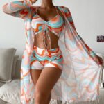 Dreiteiliger High Waist Badeanzug Damen Set – Strand & Pool