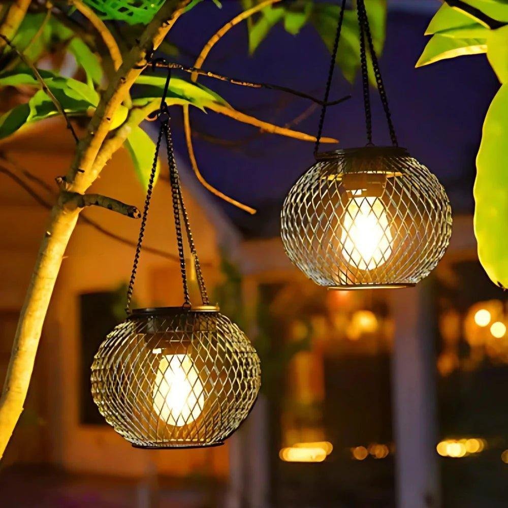 Solar Laterne Garten Dämmerungssensor hängend wetterfest warmweiß – Bild 4