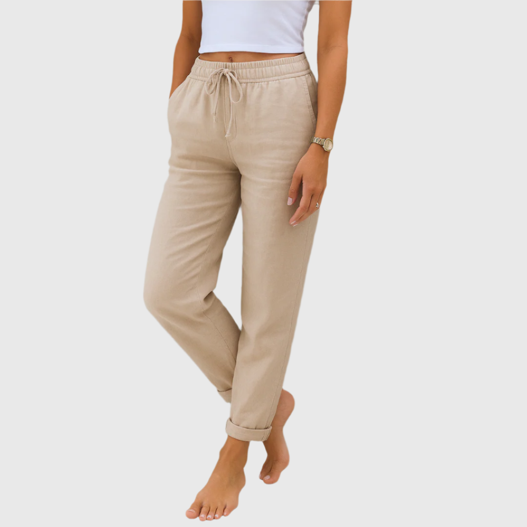 Damen Stretchhose mit Elastikbund – Tapered Fit für Alltag