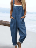 Damen Jumpsuit Blumenmuster Weite Passform Sommer