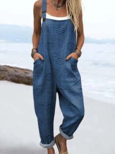 Damen Jumpsuit Blumenmuster Weite Passform Sommer