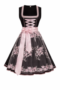 Trachten Dirndl Damen Stehkragen Schnürung Blumenmuster