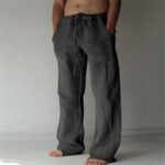 Herren Leinenhose locker geschnitten für Sommer Freizeit