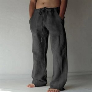 Herren Leinenhose locker geschnitten für Sommer Freizeit