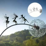 Gartenstecker Metall Fee Pusteblume Silhouette wetterfest Dekoration