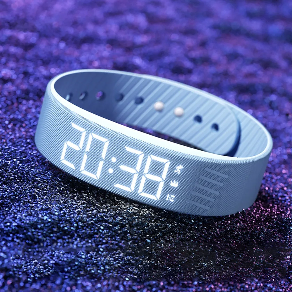 Digitale LED Uhr Armband Vibrationsalarm Schrittzähler Wasserdicht