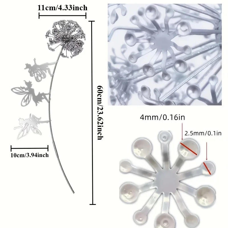 Gartenstecker Metall Fee Pusteblume Silhouette wetterfest Dekoration – Bild 5