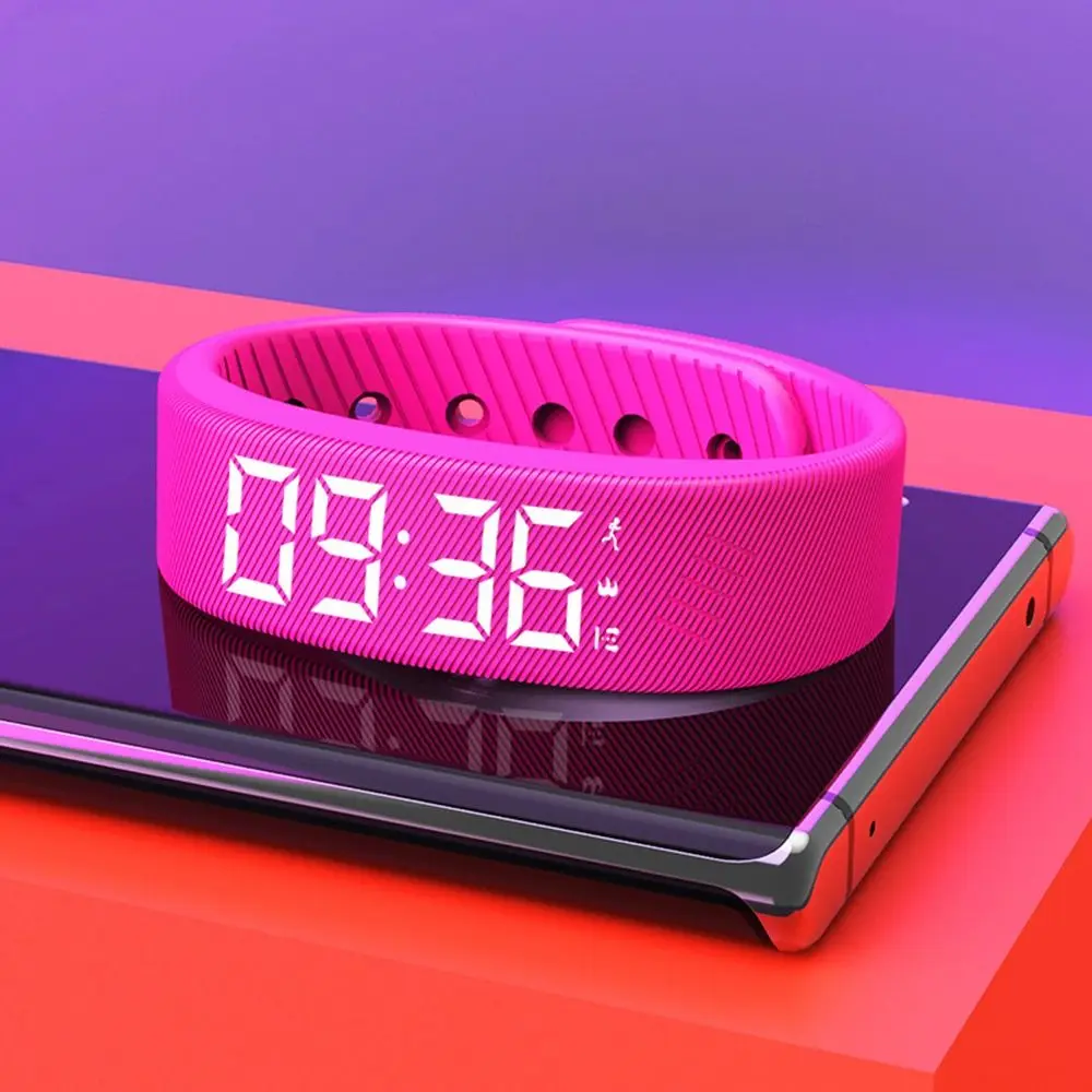 Digitale LED Uhr Armband Vibrationsalarm Schrittzähler Wasserdicht – Bild 8