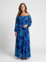 Fließendes Damen Maxikleid für Sommer und Abend