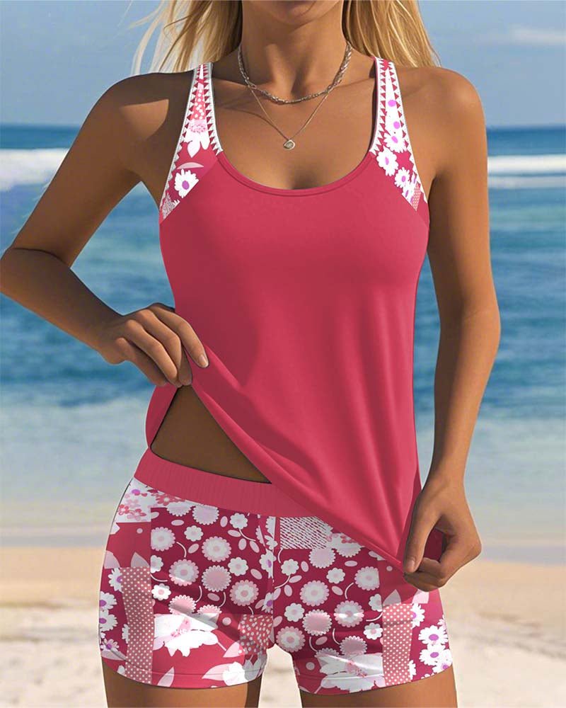 Damen Badeshorts Tanktop Set Schnelltrocknend Strand Pool – Bild 3