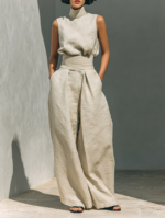 Lässiger Sommer Zweiteiler für Damen: Bluse & Palazzo Hose