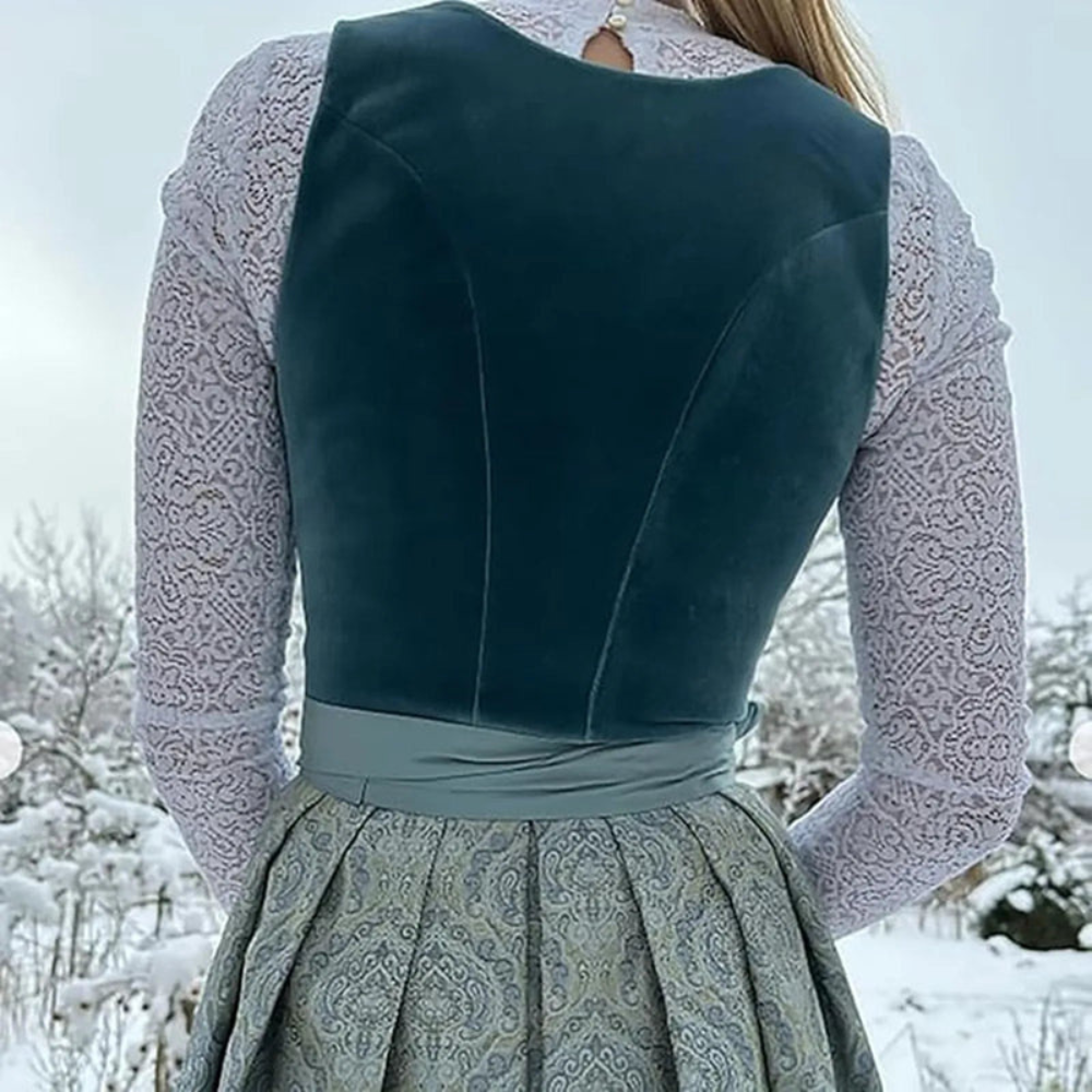 Trachtenkleid Damen Midi Stickerei für Volksfeste – Bild 3