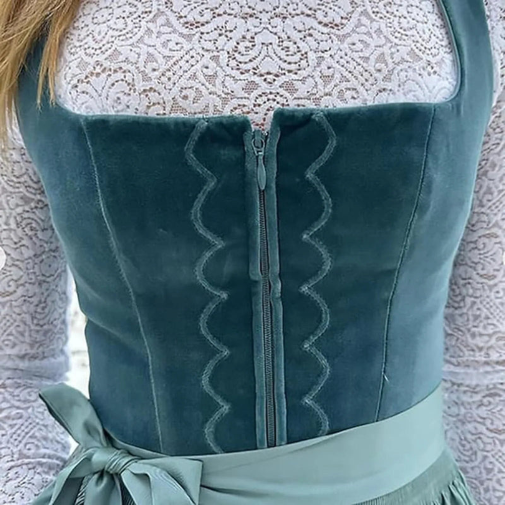 Trachtenkleid Damen Midi Stickerei für Volksfeste – Bild 4