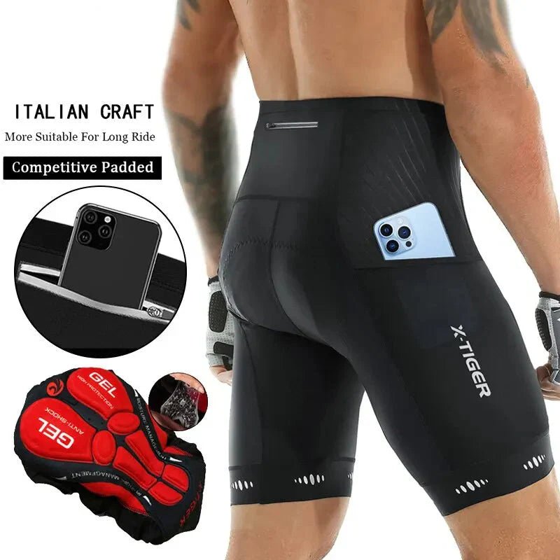 Fahrradhose Herren mit 5D Gelpolster & Reflektoren – Bild 8