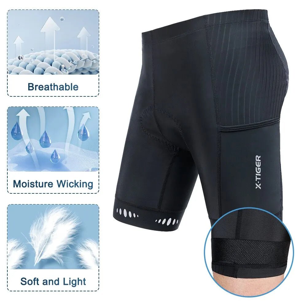 Fahrradhose Herren mit 5D Gelpolster & Reflektoren – Bild 9