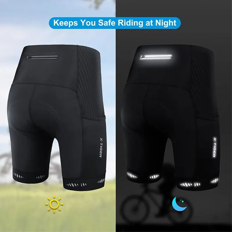 Fahrradhose Herren mit 5D Gelpolster & Reflektoren – Bild 10
