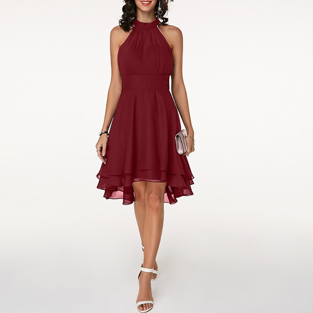 Abendkleid Damen Neckholder Rüschen Festlich – Bild 5