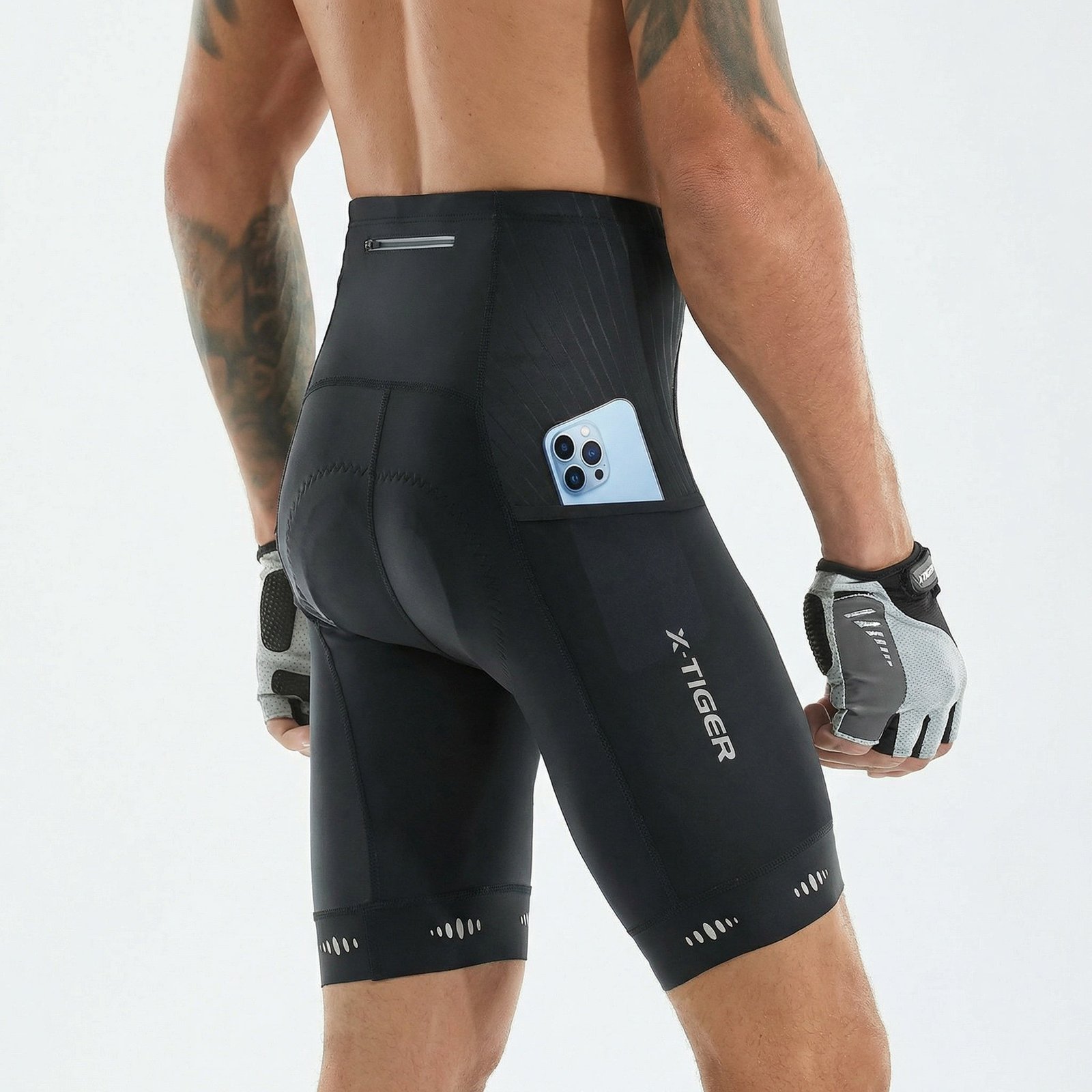 Fahrradhose Herren mit 5D Gelpolster & Reflektoren – Bild 7