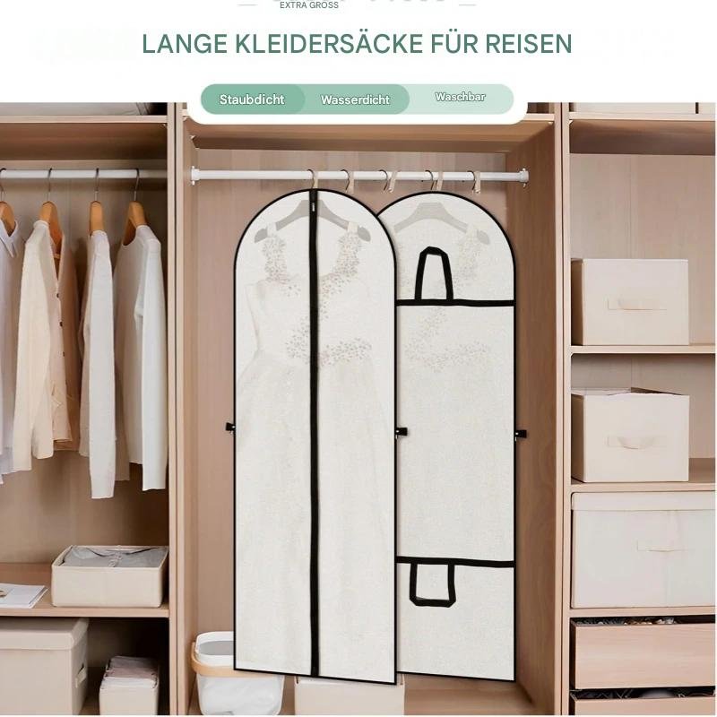 PEVA Kleidersack 180cm transparent – 2er Set für lange Kleider – Bild 5