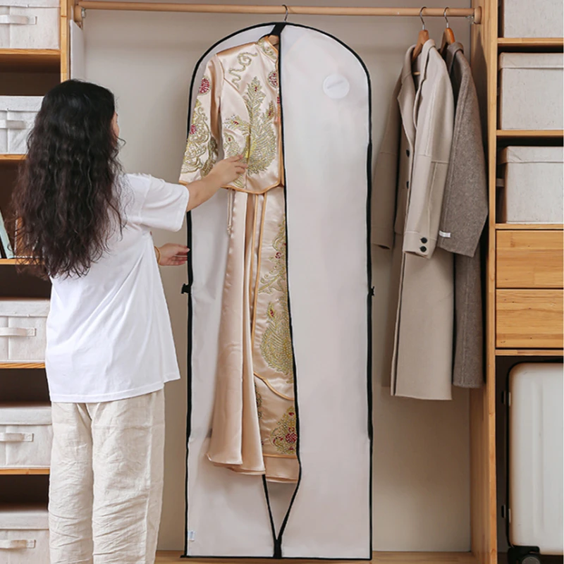 PEVA Kleidersack 180cm transparent – 2er Set für lange Kleider – Bild 8