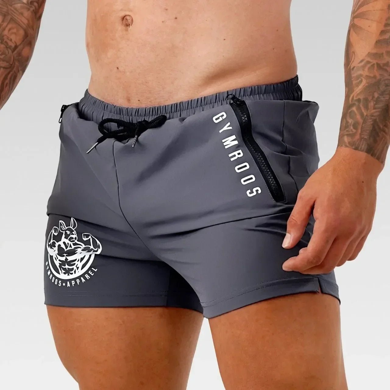 Kurze Herren Sporthose Atmungsaktiv mit Reißverschluss – Bild 8