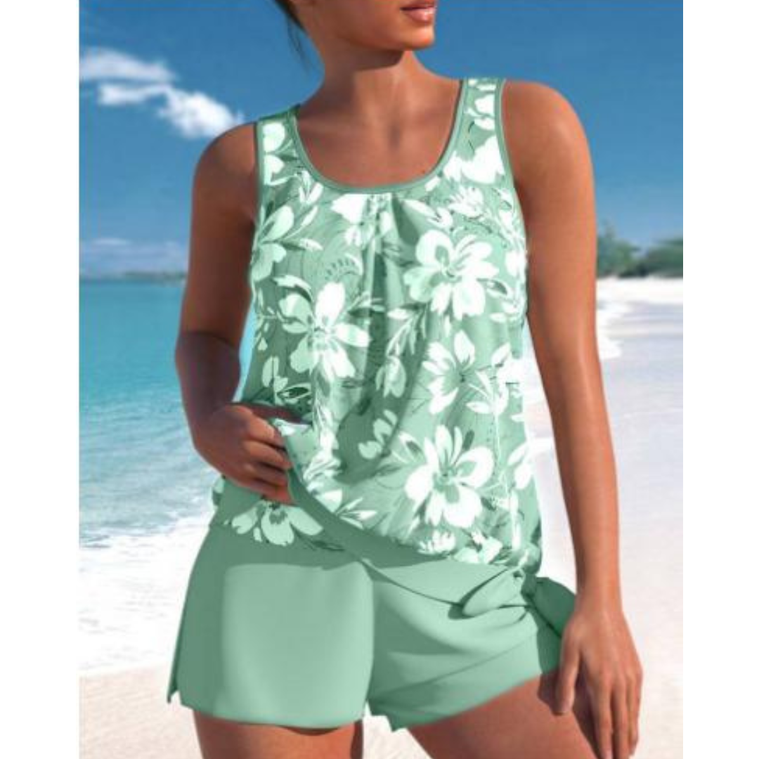 Blumen Tankini Zweiteiler Damen Strandmode Sommer – Bild 4