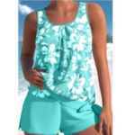 Blumen Tankini Zweiteiler Damen Strandmode Sommer